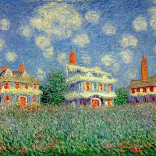 Prompt: a monster house by monet