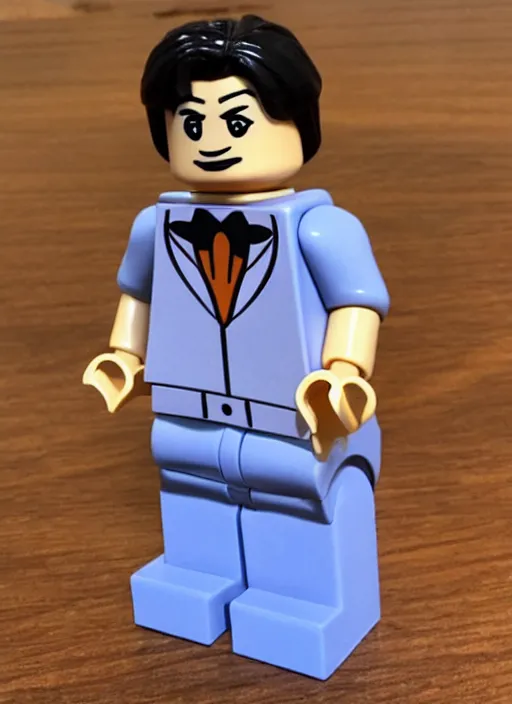 Prompt: a kim kardashian lego figure.