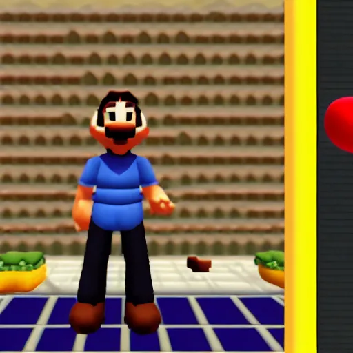 Image similar to Barack Obama in Super Mario 64, gameplay footage,