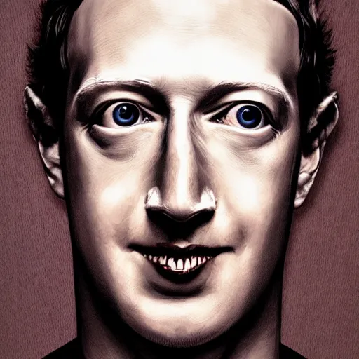 Image similar to mark zuckerberg from a nightmare, evil, demonic, gothic horror portrait, high detail, hyperreal