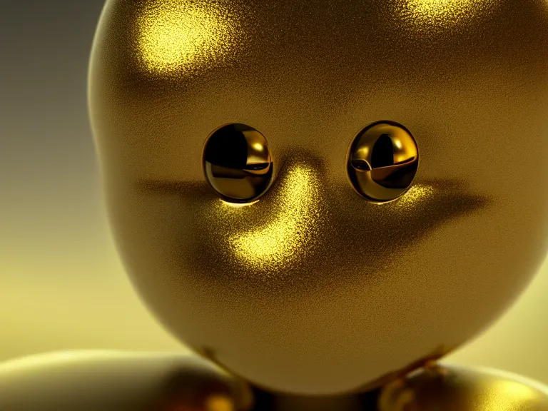 Prompt: sad golden smiley, trending on artstation, octane render, insanely detailed, 8 k, hd