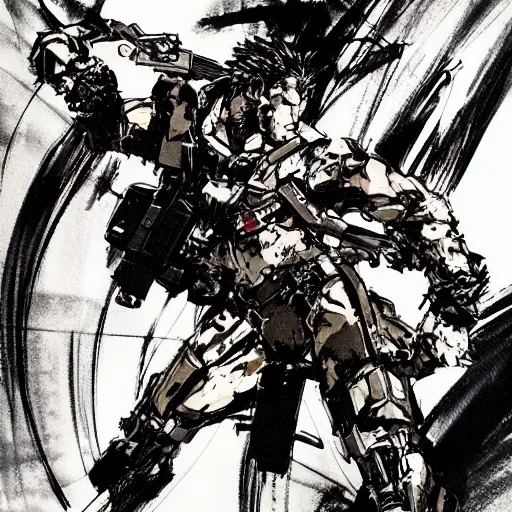 Prompt: “ yoji shinkawa character illustration ”