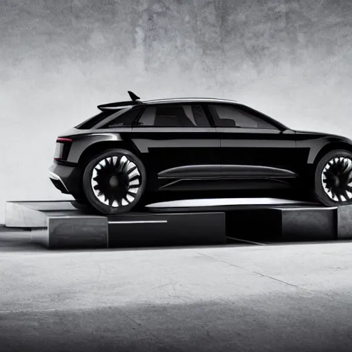 Prompt: a concept audi shooting break in a design studio