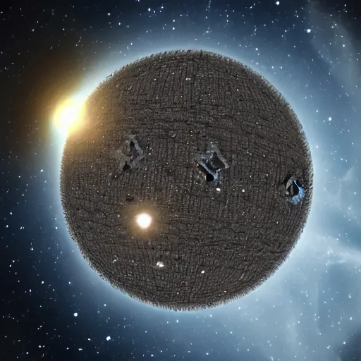 Image similar to a deep space photograph of a dyson sphere around a distant star
