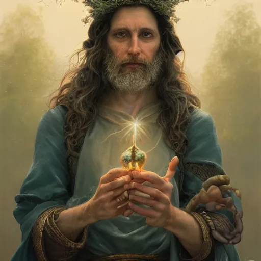 Prompt: epic portrait an wizard casting a spell on a frog, digital painting, artstation, concept art, soft light, hdri, smooth, sharp focus, illustration, fantasy, intricate, elegant, highly detailed, D&D, matte painting, in the style of Greg Rutkowski and Alphonse Mucha and artemisia, 8k, highly detailed, jurgens, rutkowski, bouguereau, pastoral, rustic, georgic, detailed concept art, illustration, colorful pastel, painting, detail, ultra detailed, digital art, 4K
