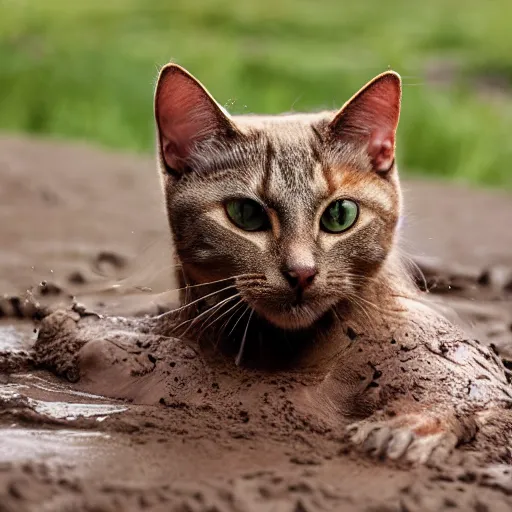 Image similar to cat play in mud