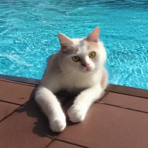 Image similar to cat at poolside