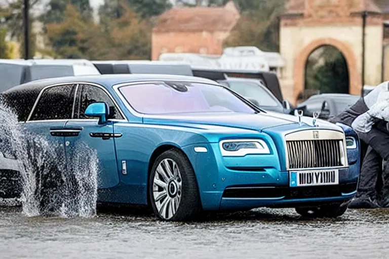 Image similar to stoned teenagers decided to drown Rolls-Royce