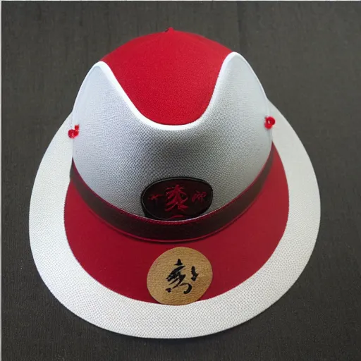 Prompt: china red dragon mark on hat