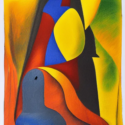 Image similar to woman woman as the natural landscape, her curves form the mountains and rivers of this land , high quality art in the style of cubism and georgia o’keefe,