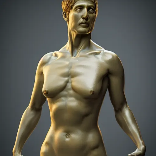 Prompt: renaissance full body philosophical sculpture, highly detailed, photorealistic portrait, bright studio setting, studio lighting, crisp quality and light reflections, unreal engine 5 quality render