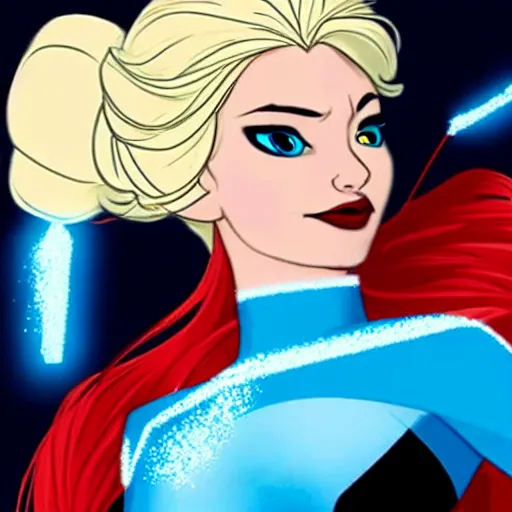 Prompt: elsa as an x - men