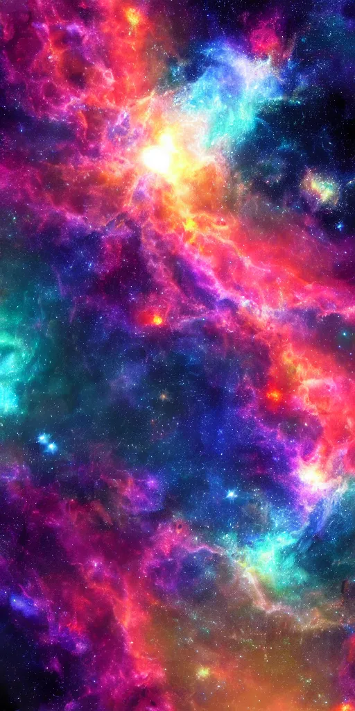 Prompt: the galactic center, digital art, 4 k, colorful,