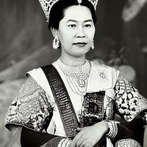 Prompt: queen sirikrit of thailand