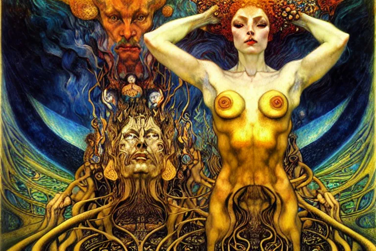 Image similar to Divine Chaos Engine by Karol Bak, Jean Delville, William Blake, Gustav Klimt, and Vincent Van Gogh, symbolist, visionary