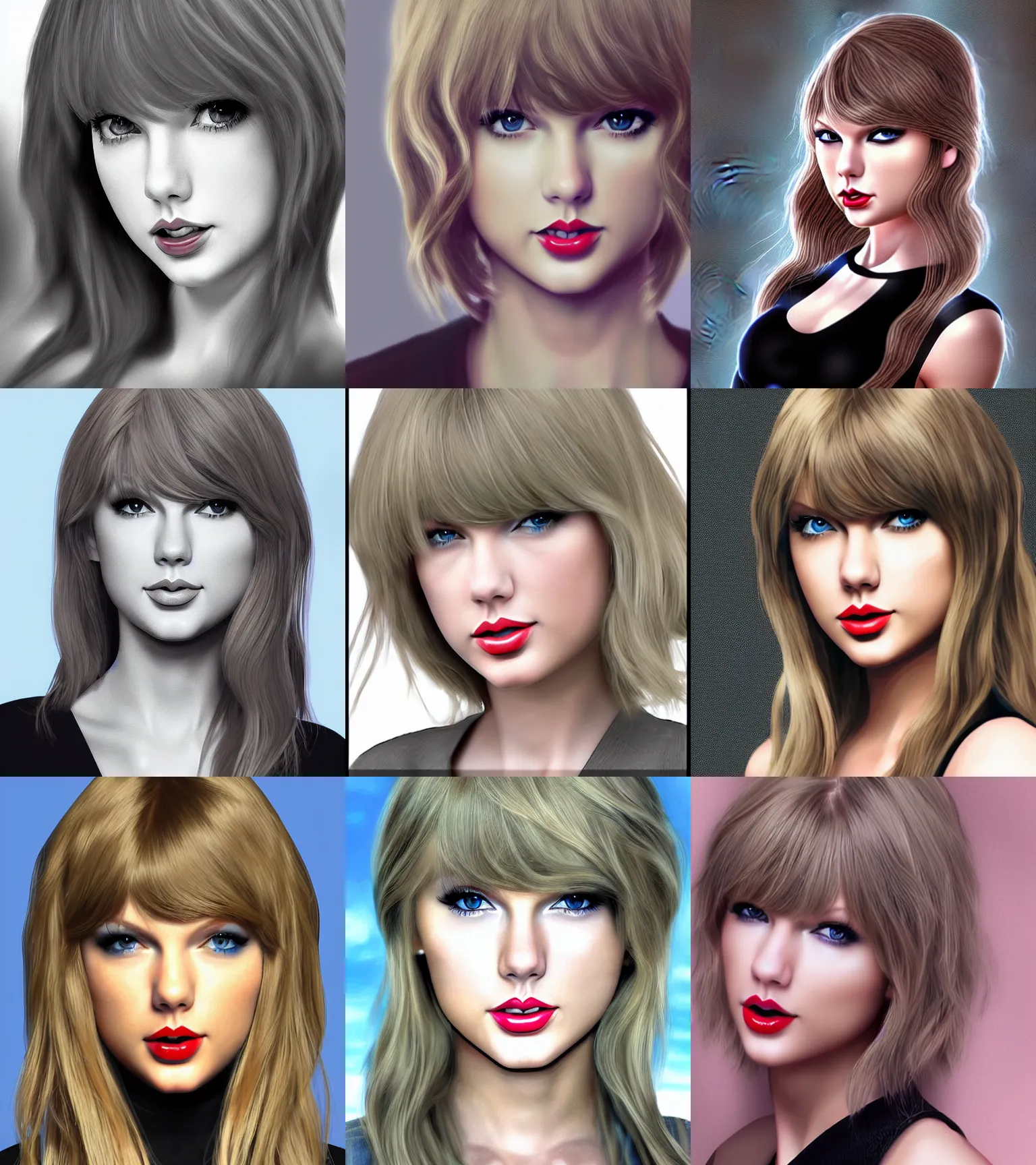 Prompt: portrait of taylor swift, 3 d anime realistic