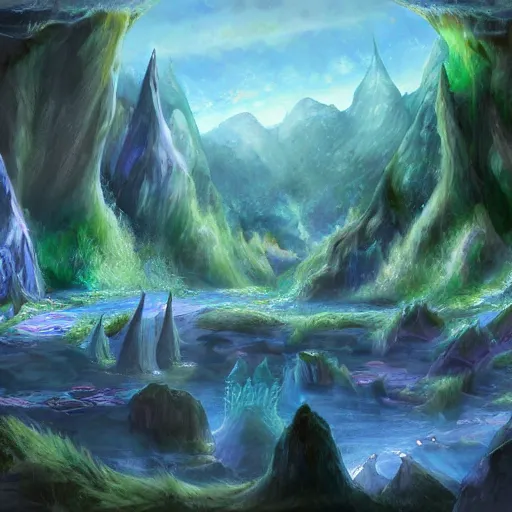 Image similar to crystal cave fantasy concept art