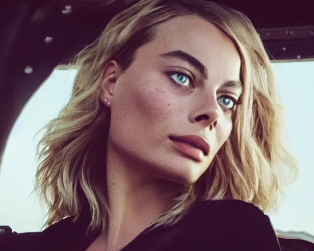 Image similar to a photo of margot robbie in the air jumping from a helicopter, hyper realistic faces, beautiful eyes, cinematic, long shot, hyper detailed, 8 5 mm photograph, 8 k resolution, film still, sharp lens, wide lens
