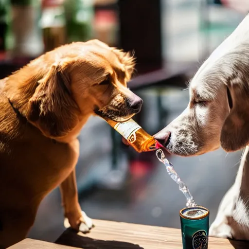 Image similar to dog drinks beer in the bar in germany