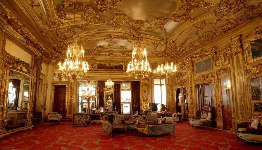 Image similar to photo of grand rococo interior, extreme detail