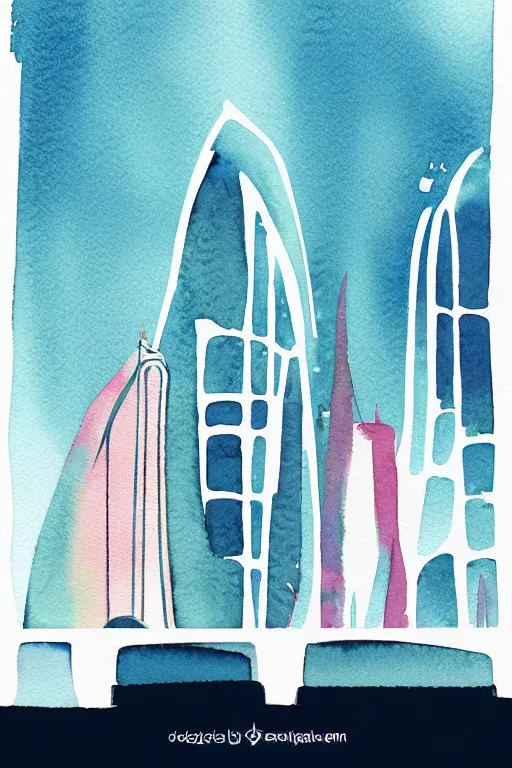 Image similar to minimalist watercolor art of sydney, illustration, vector art