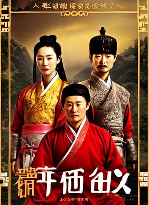 Image similar to Chinese historical movie cover, Three Kingdoms