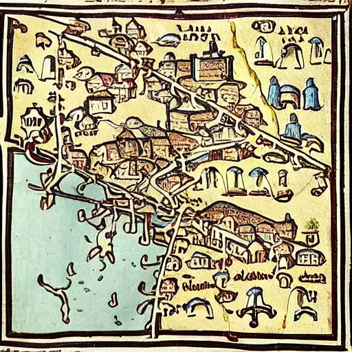 Image similar to medieval map of yelm