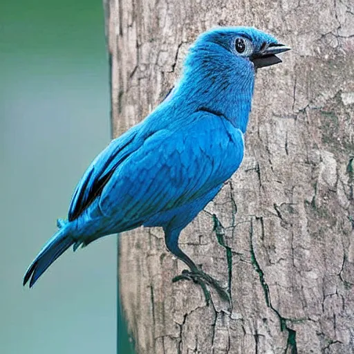 Prompt: realistic nat geo photograph of the blue Twitter bird realism.