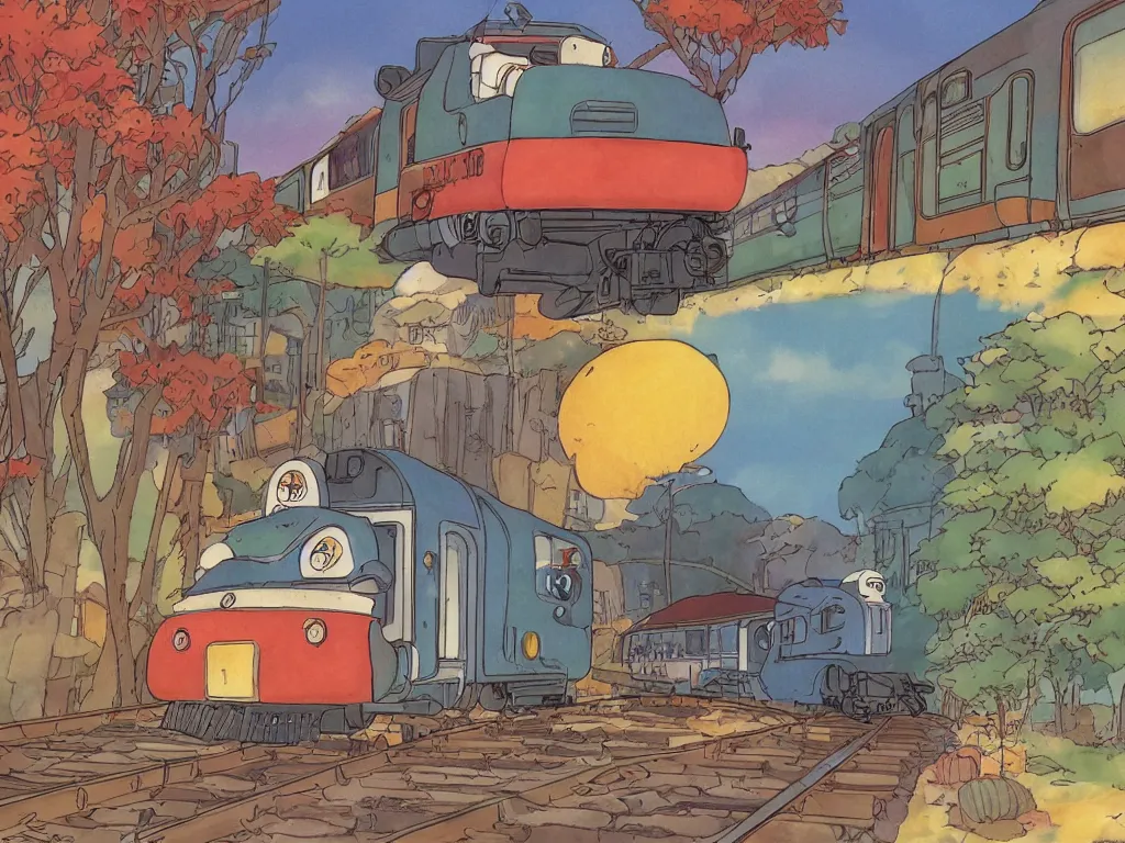 Train in japanese anime style on Craiyon