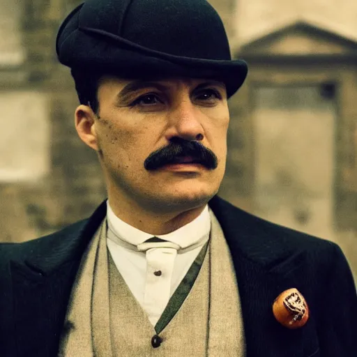 Prompt: Camilo Cesar Augusto Gomez Chaparro, anthropologist wearing a Peaky Blinders suit , 8k, cinematic, reality,