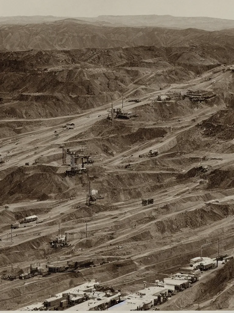 Image similar to automation replacing coal mining jobs in colorado in the style of ruscha