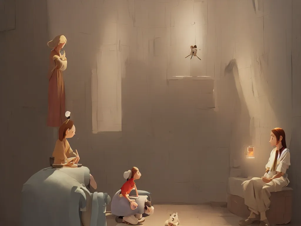 Image similar to the annunciation by goro fujita, trending on artstation, 8k, highly detailed