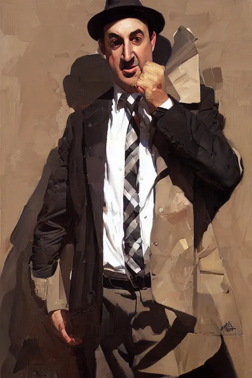 Prompt: mike stoklasa painting by jc leyendecker!! phil hale!, angular, brush strokes, painterly, vintage, crisp