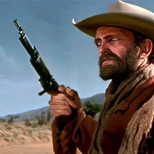 Image similar to a film still of Johnny Joestar in ''The Good, the Bad and the Ugly''(1966)