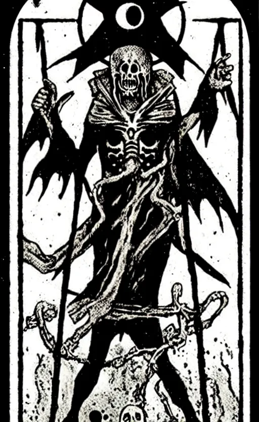 Image similar to tarot cards horror cult