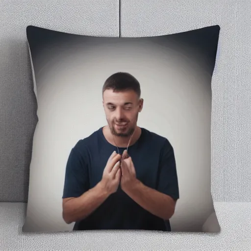 Image similar to man having bowl movement on own pillow