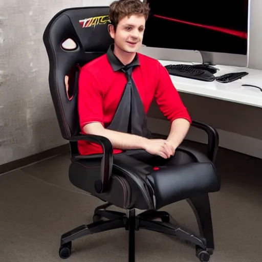 Prompt: a promotion photo for the world most uncomfortable gaming chair.