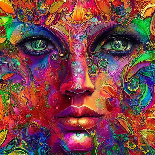 Image similar to “colorful album cover design by Android Jones, beautiful, eye catching, digital art”