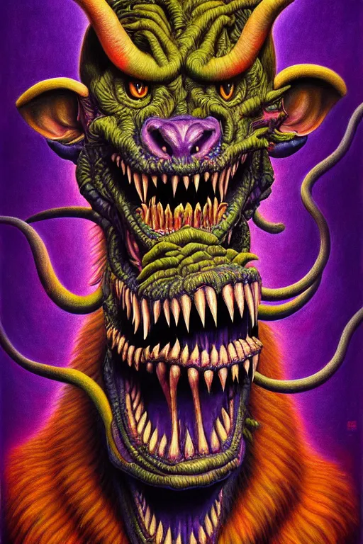 Image similar to a photorealistic painting of a scary chimera pretending to be a politician by johfra bosschart, lisa frank, dark fantasy art, high detail, trending on artstation