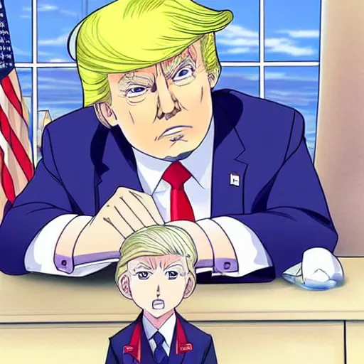 Image similar to donald trump as an anime character