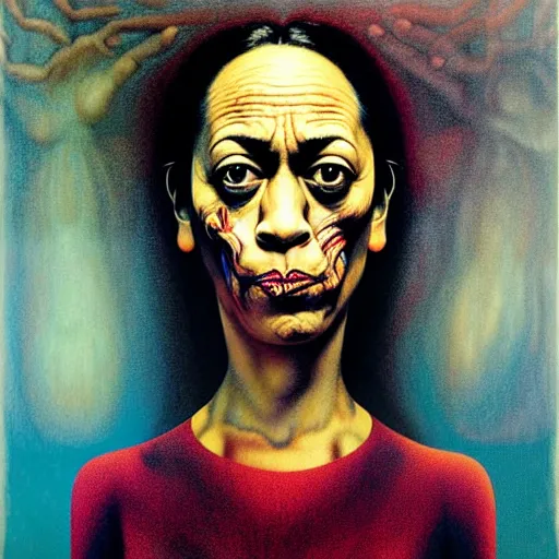 Prompt: portrait of kamala harris by otto dix, junji ito, hr ginger, jan svankmeyer, beksinski, claymation, hyperrealistic, aesthetic, masterpiece