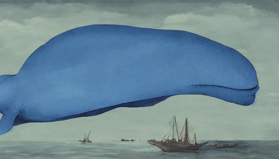 Prompt: a giant blue whale