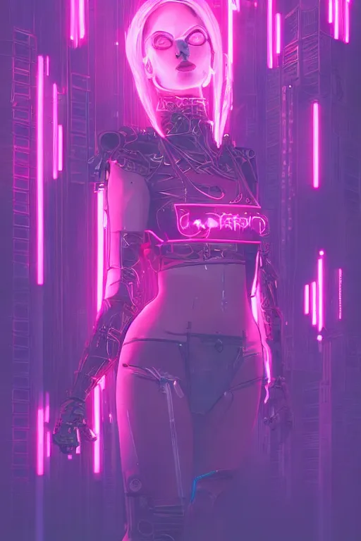 Image similar to beautiful cottagecore cyberpunk synthwave beautiful women, intricate, elegant, concept art, smooth, sharp, focus, pink neon lights, futuristic, cgsociety, in the style of artstation