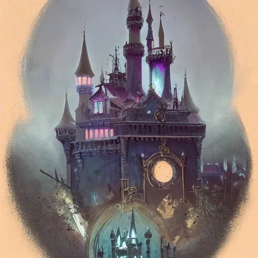 Image similar to disneyland the haunted mansion geog darrow greg rutkowski