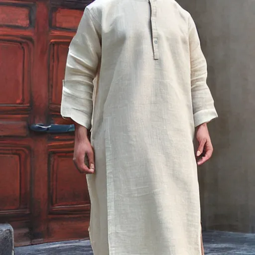 Prompt: heavy linen yeezy kurta, futuristic, photorealistic, extremely detailed