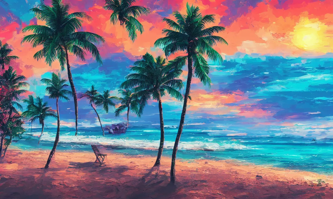 Image similar to paradise beach by alena aenami artworks in 4 k