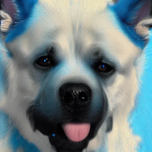 Image similar to blue dog, stock photo, digital art, artstation