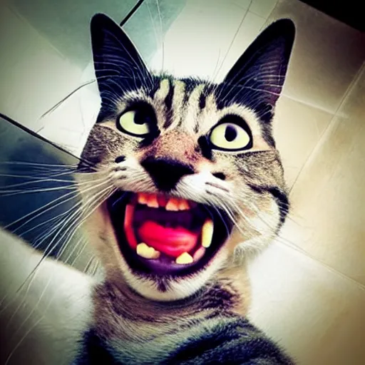 Image similar to selfie of a funny cat