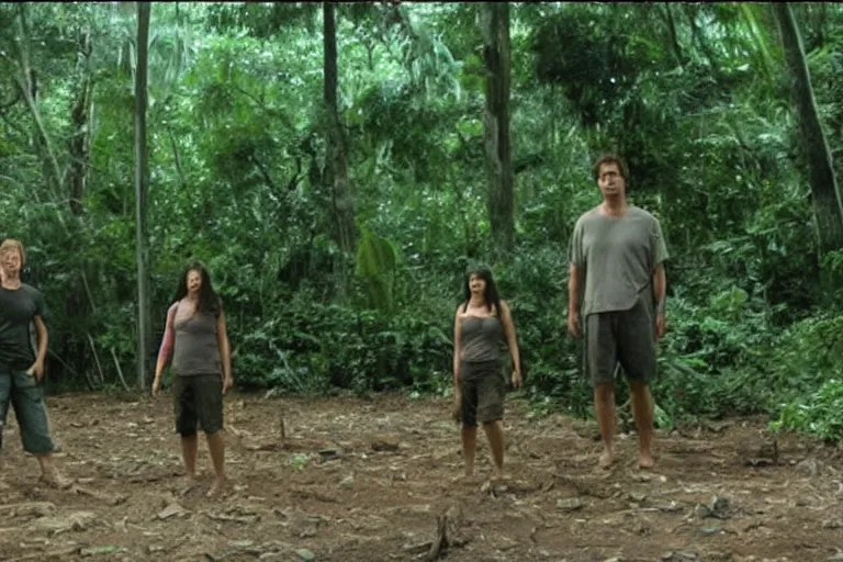 Prompt: still frame of the tv show lost ( 2 0 0 4 )