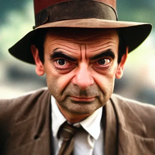 Image similar to Mr. Bean as Indiana Jones